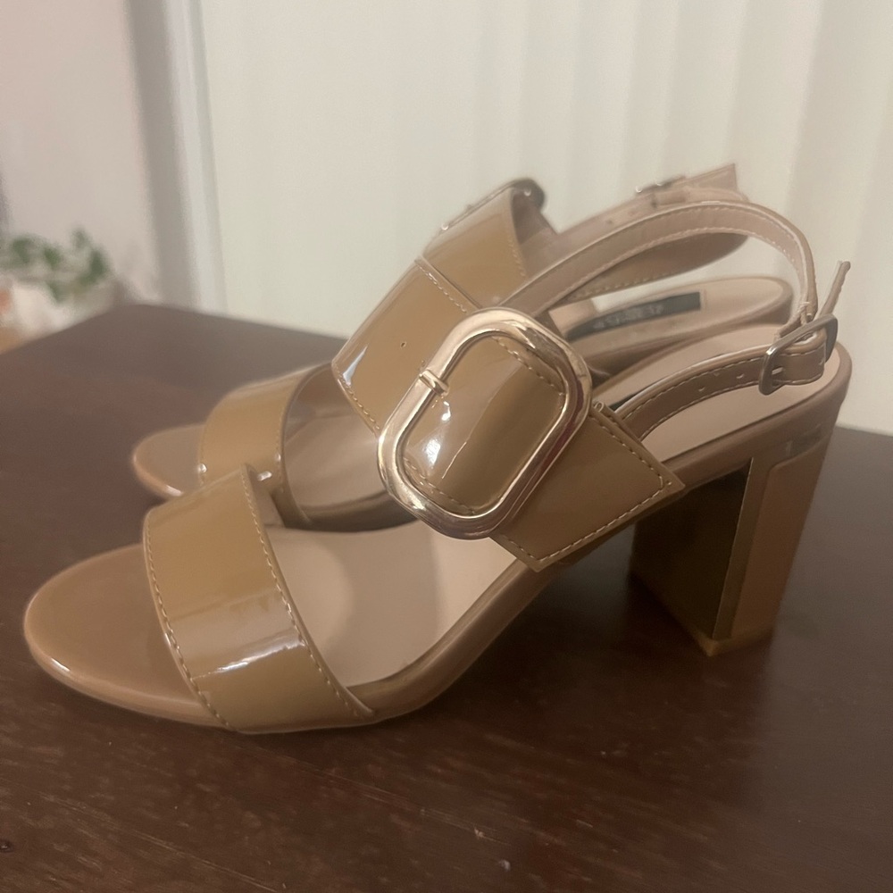 Nude with gold detail heels